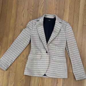 Theory Multicolor Checkered Blazer